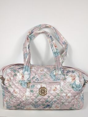 Nanette Lepore Pink Floral Quilted Women's Weekender/Overnight Bag